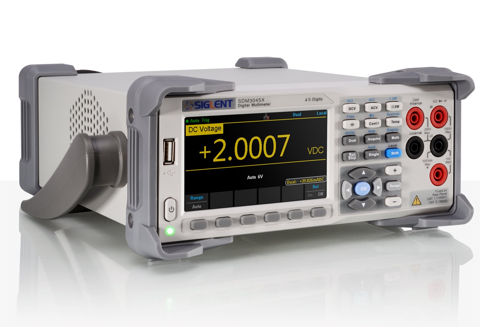 SDM3045X front-panel measurement display